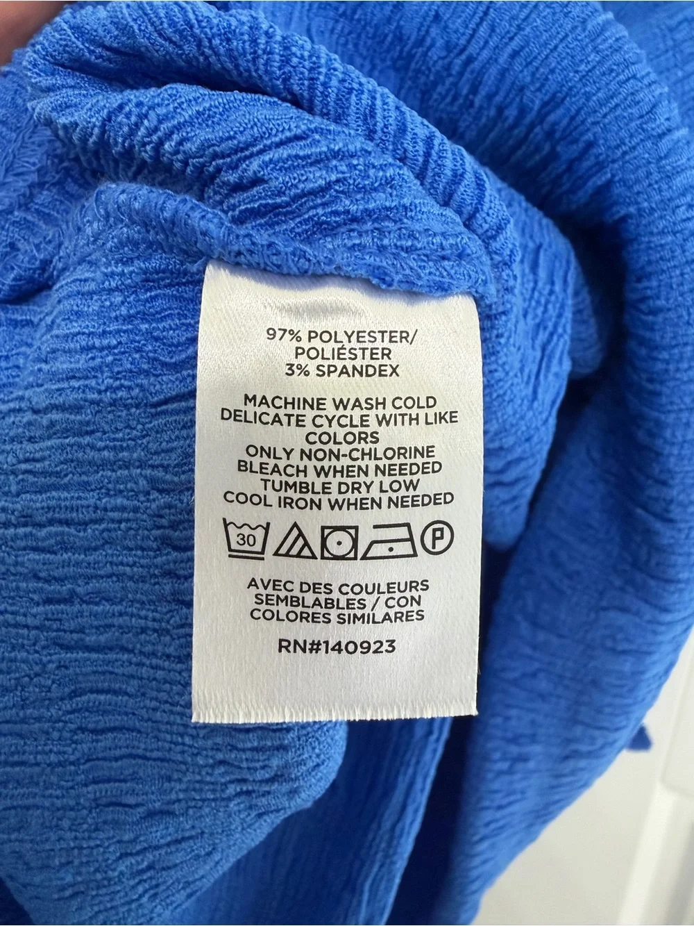 LOFT Royal Blue Crinkle V-Neck Peasant Blouse